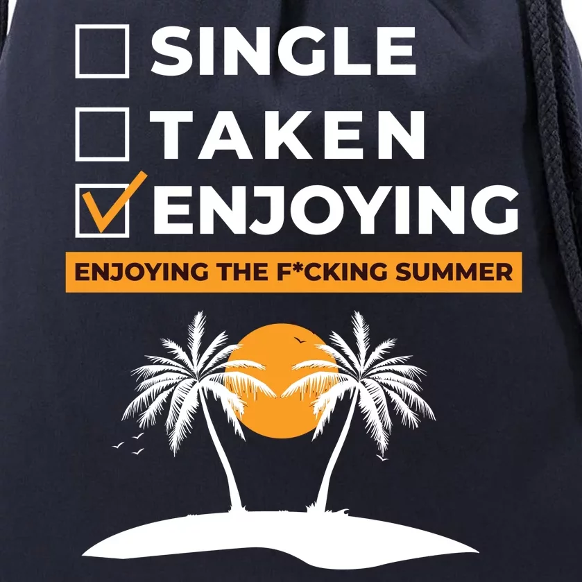 Single Taken Enjoying Summer Drawstring Bag