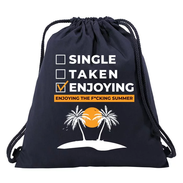 Single Taken Enjoying Summer Drawstring Bag