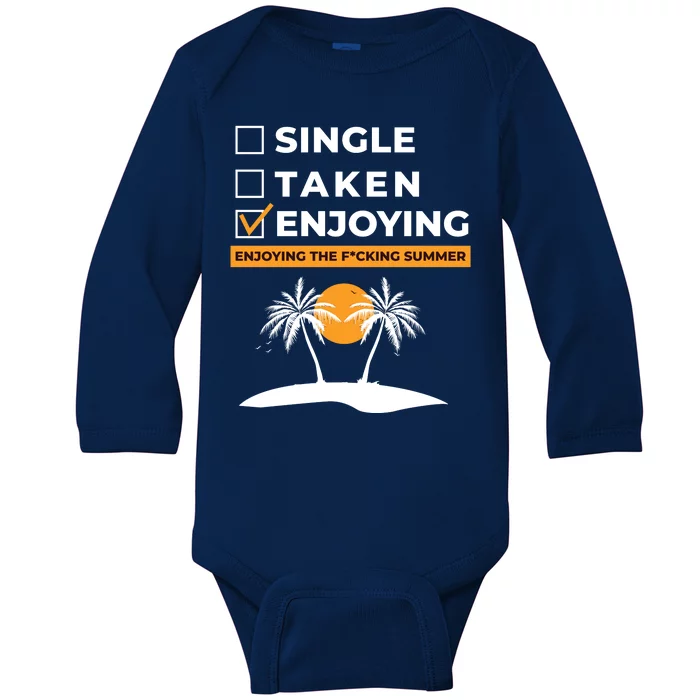 Single Taken Enjoying Summer Baby Long Sleeve Bodysuit