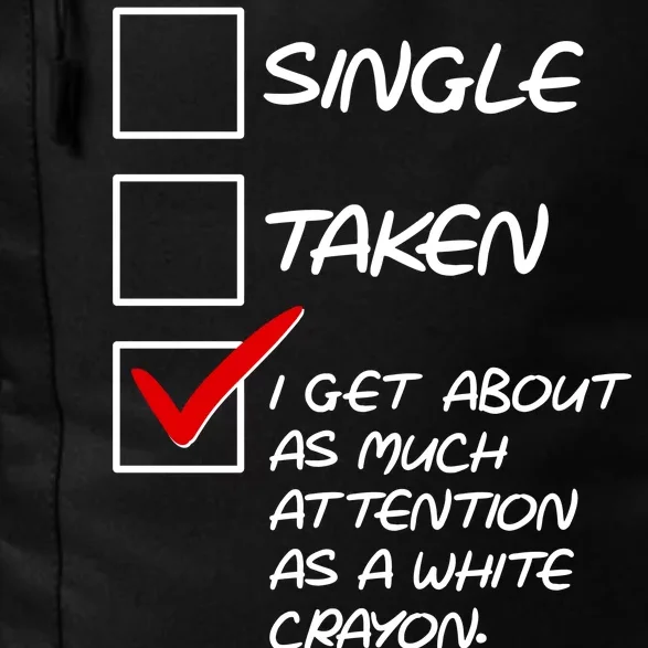 Single Taken White Crayon Daily Commute Backpack