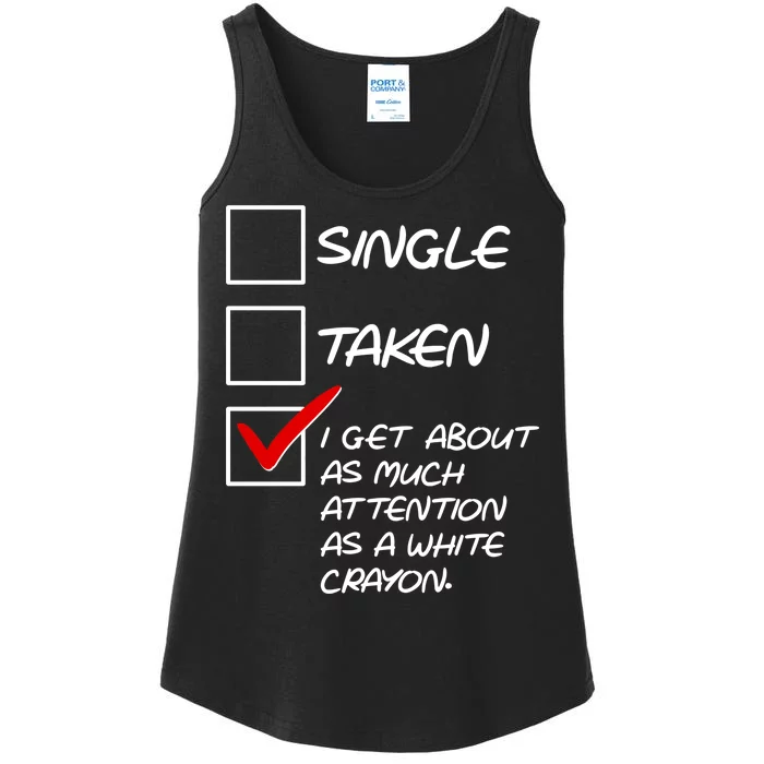 Single Taken White Crayon Ladies Essential Tank