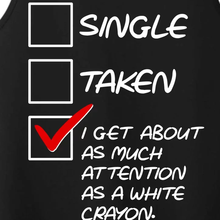 Single Taken White Crayon Performance Tank