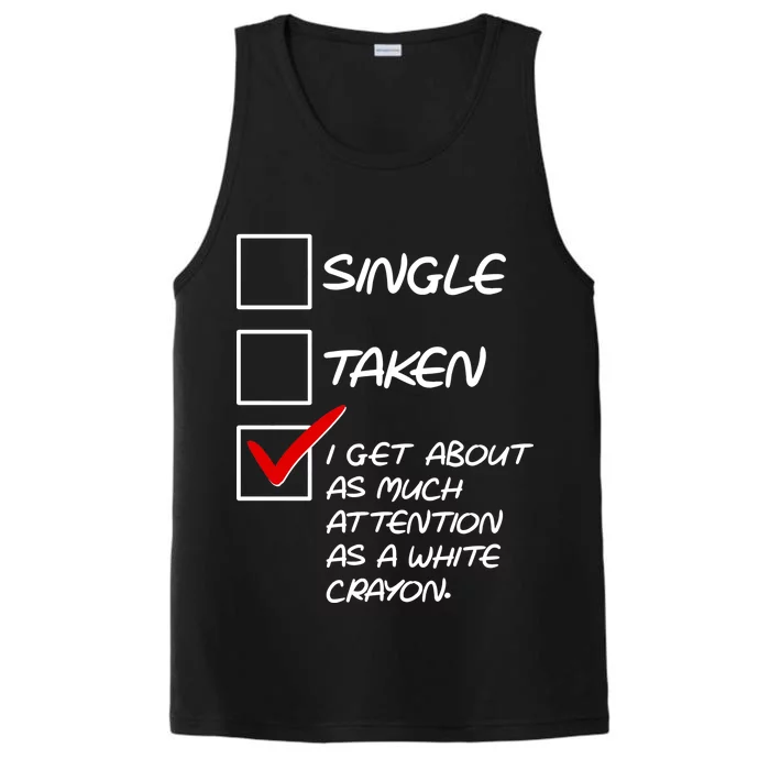 Single Taken White Crayon Performance Tank