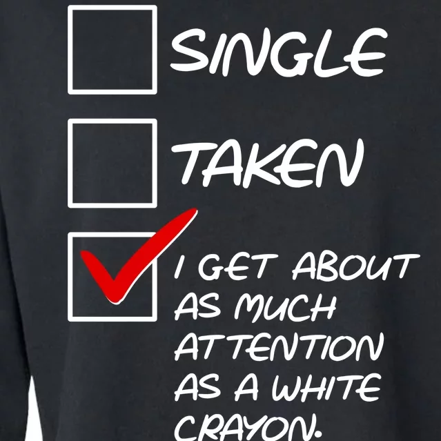 Single Taken White Crayon Cropped Pullover Crew