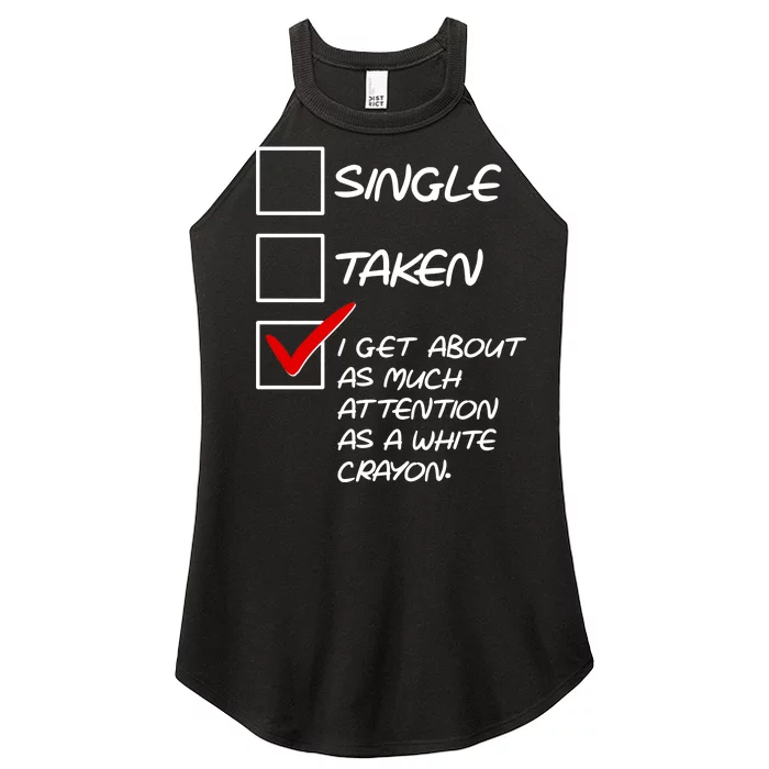 Single Taken White Crayon Women’s Perfect Tri Rocker Tank