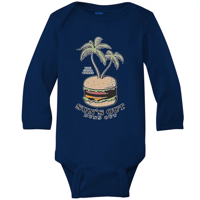 Sun Is Out Tee Buns Grilling Out Summer Bbq Spring Is Here Funny Gift Baby Long Sleeve Bodysuit