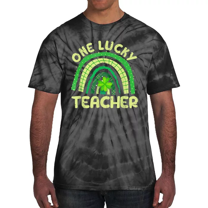 Shamrock Irish One Lucky Teacher St Patrick’s Day Tie-Dye T-Shirt