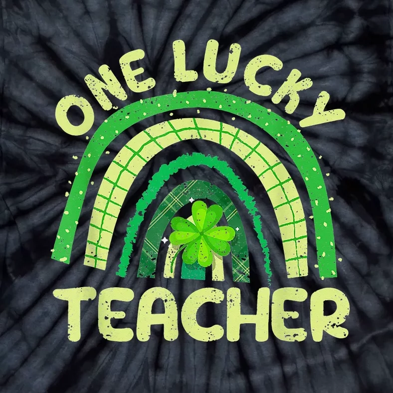 Shamrock Irish One Lucky Teacher St Patrick’s Day Tie-Dye T-Shirt