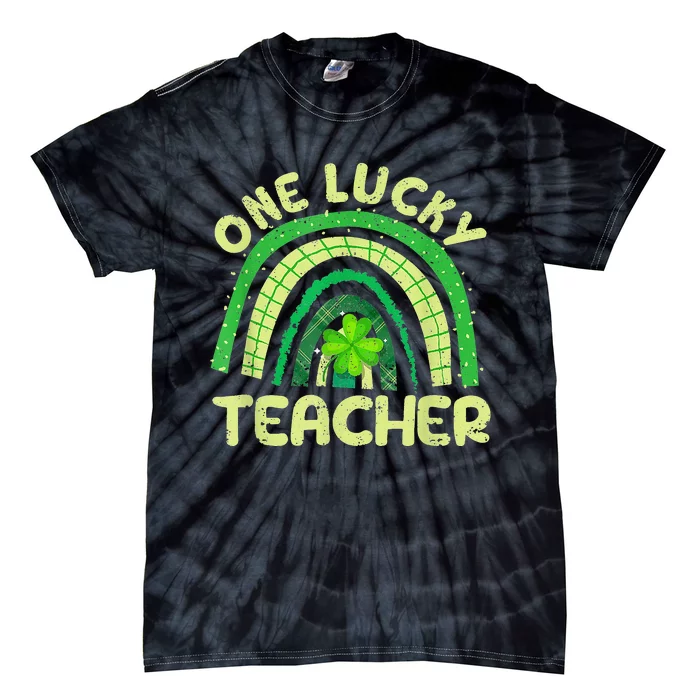 Shamrock Irish One Lucky Teacher St Patrick’s Day Tie-Dye T-Shirt