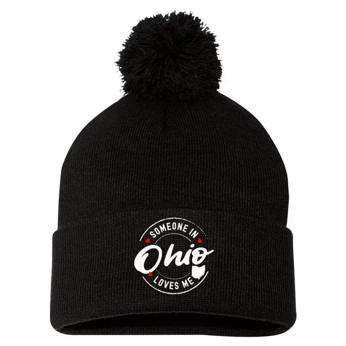 Someone in Ohio Loves Me Pom Pom 12in Knit Beanie