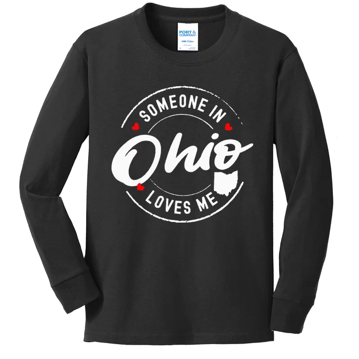 Someone in Ohio Loves Me Kids Long Sleeve Shirt