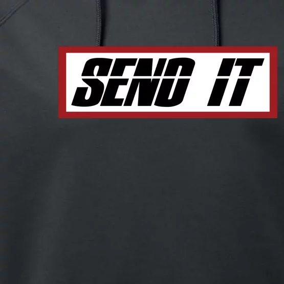 Send It Offroad Dirt Bike Logo Performance Fleece Hoodie