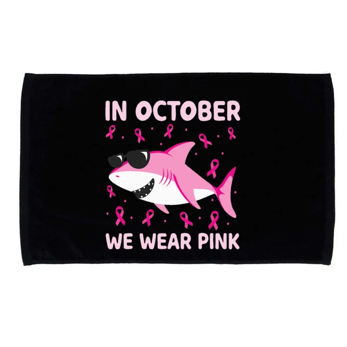 Shark In October We Wear P.I.N.K Breast Cancer Microfiber Hand Towel