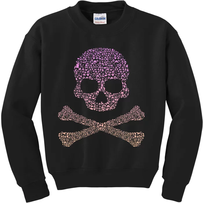 Silhouette Icon Pirate Skull & Crossbones Pirate Kids Sweatshirt