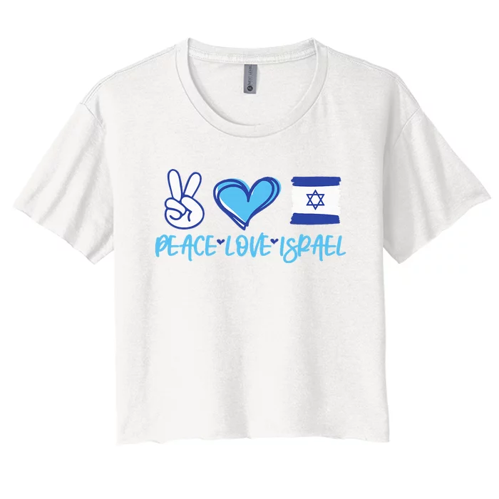 Support Israel Peace Love Israel I Stand With Israel Vintage Women's Crop Top Tee