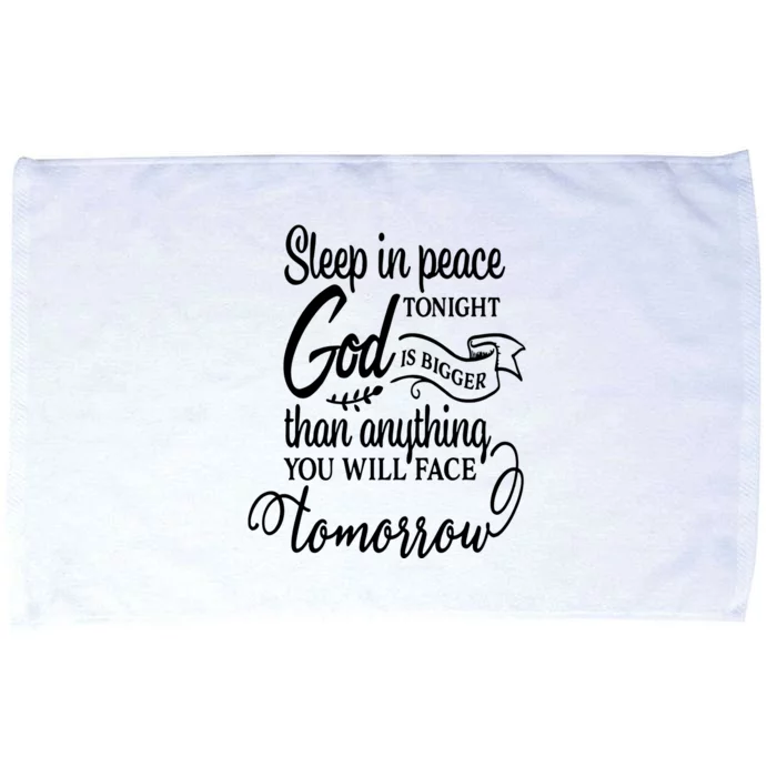 Sleep In Peace Tonight God Christian Microfiber Hand Towel