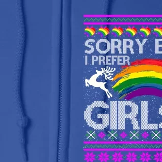 Sorry I Prefer Lgbtq Ugly Christmas Cute Gift Full Zip Hoodie