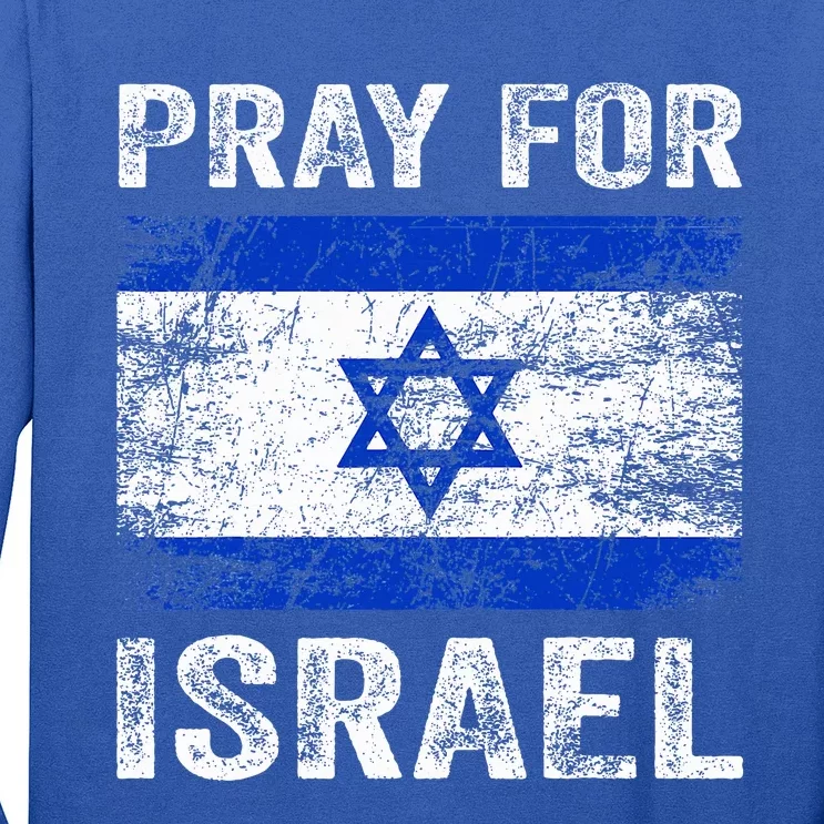 Support Israel Pray For Israel Israeli Flag Vintage Long Sleeve Shirt