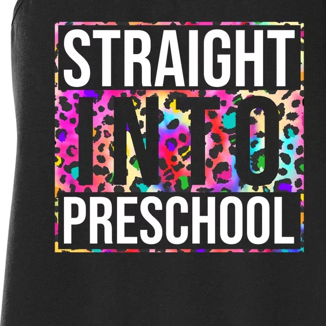 Straight Into Preschool Funny Cute Pre School Women's Racerback Tank