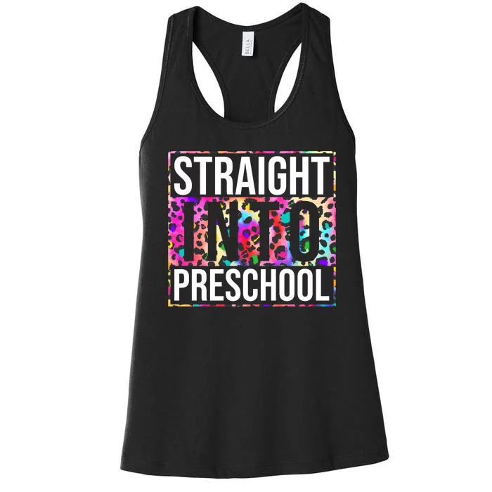 Straight Into Preschool Funny Cute Pre School Women's Racerback Tank