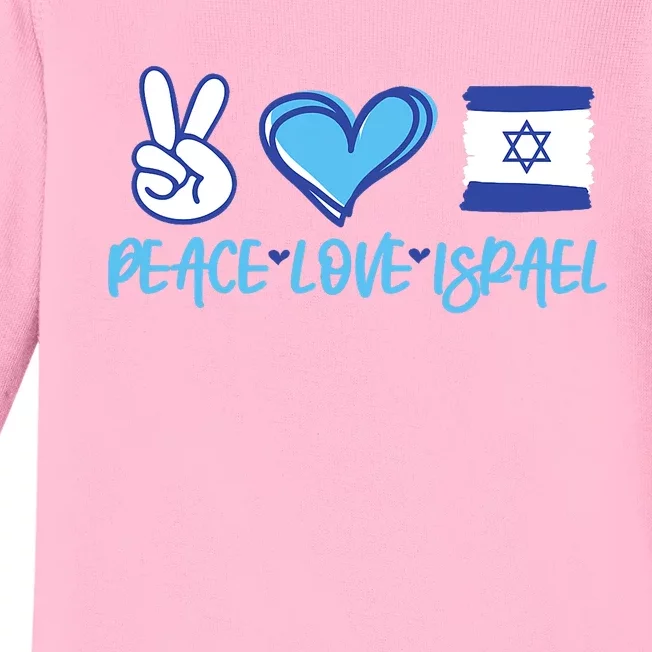 Support Israel Peace Love Israel I Stand With Israel Vintage Baby Long Sleeve Bodysuit