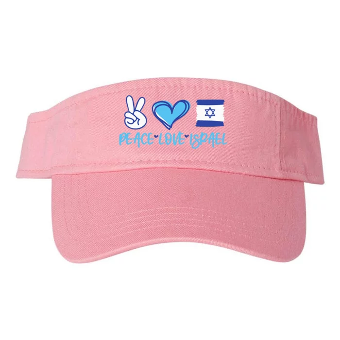 Support Israel Peace Love Israel I Stand With Israel Vintage Valucap Bio-Washed Visor