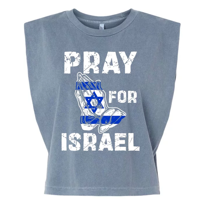 Support Israel Pray For Israel Israeli Flag Vintage Garment-Dyed Women's Muscle Tee