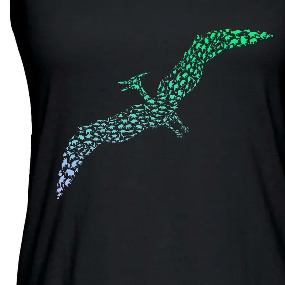 Silhouette Icon Pterodactyl Dinosaur Pterodactyl Ladies Essential Flowy Tank