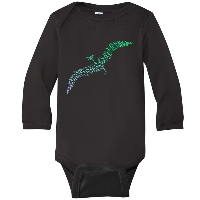 Silhouette Icon Pterodactyl Dinosaur Pterodactyl Baby Long Sleeve Bodysuit