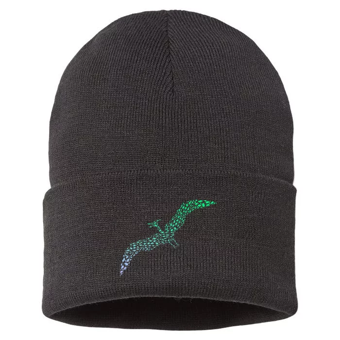 Silhouette Icon Pterodactyl Dinosaur Pterodactyl Sustainable Knit Beanie