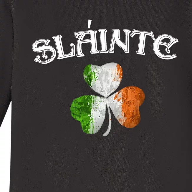 Slainte Irish Patrick Day Baby Long Sleeve Bodysuit