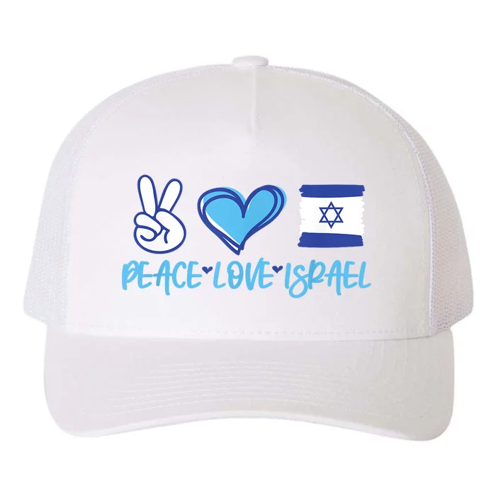 Support Israel Peace Love Israel I Stand With Israel Vintage Yupoong Adult 5-Panel Trucker Hat