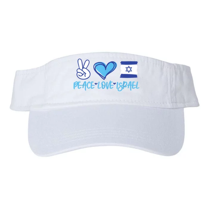 Support Israel Peace Love Israel I Stand With Israel Vintage Valucap Bio-Washed Visor