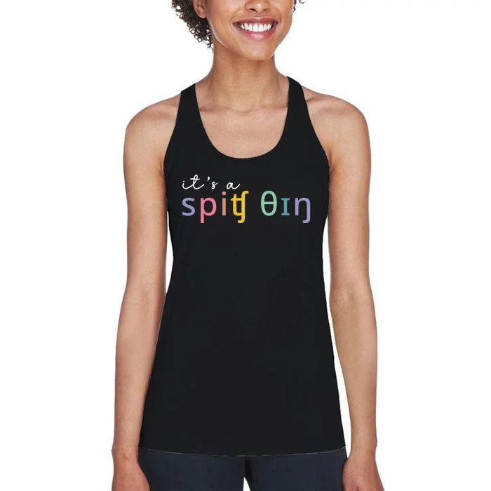 Slp Ipa Phonetics Phoneme Funny Speech Therapy Ipa Therapist Women's Racerback Tank