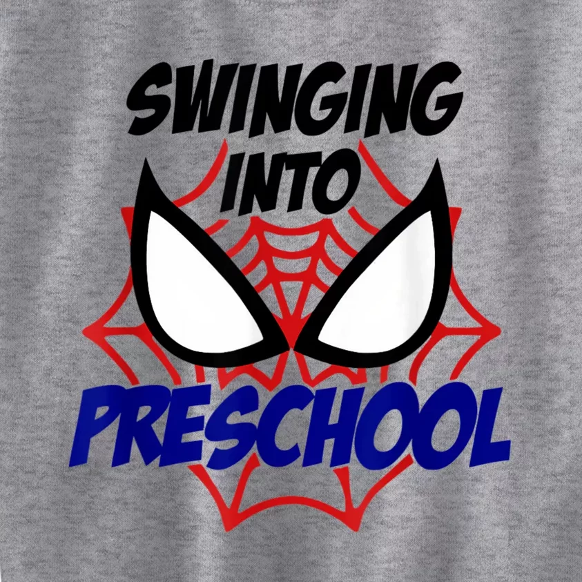 Swinging Into Preschool Shirt, Boys First Day Of PreK Kids Sweatshirt