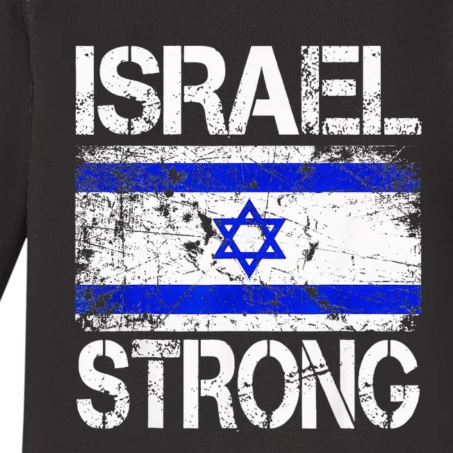 Support Israel Pray For Israel Israel Strong Israel Flag Baby Long Sleeve Bodysuit