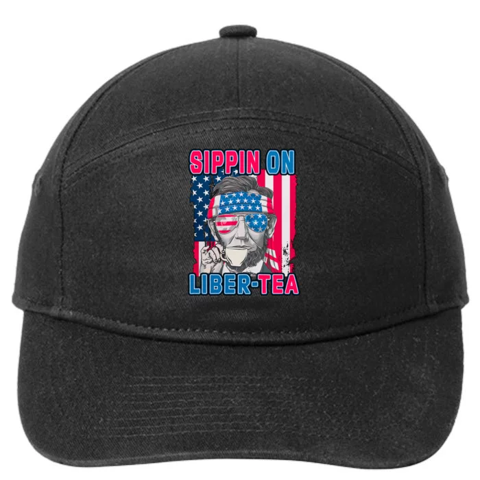 Sippin On Liberty 4th of July Abraham Lincoln 7-Panel Snapback Hat