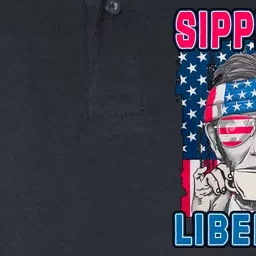 Sippin On Liberty 4th of July Abraham Lincoln Softstyle Adult Sport Polo