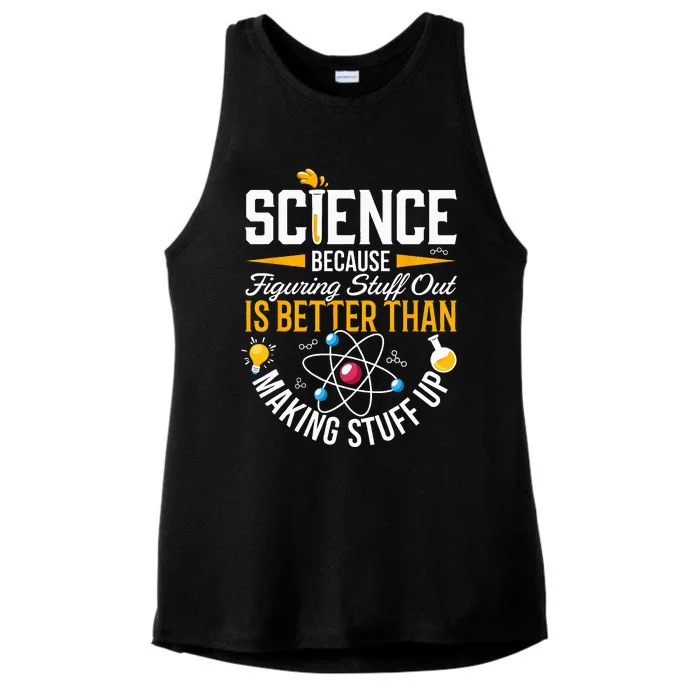 Science Is Real Science Teacher Believe Science Ladies Tri-Blend Wicking Tank