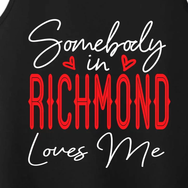 Somebody In Richmond Loves Me Virginia Relationship Matching Cute Gift Performance Tank