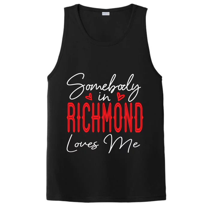 Somebody In Richmond Loves Me Virginia Relationship Matching Cute Gift Performance Tank