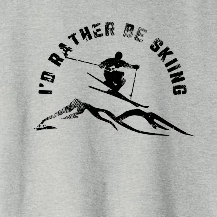 Skier Id Rather Be Skiing Ski Funny Gift Women's Crop Top Tee