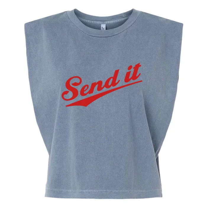 Sent It Red Logo Garment-Dyed Women's Muscle Tee