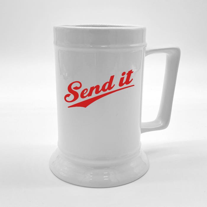 Sent It Red Logo Front & Back Beer Stein