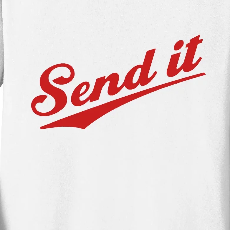 Sent It Red Logo Kids Long Sleeve Shirt