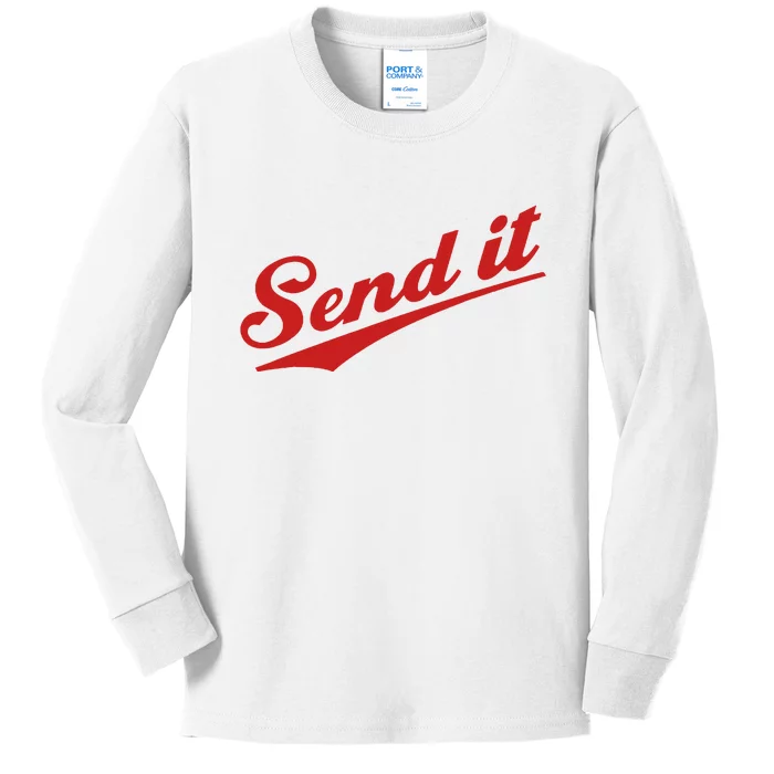 Sent It Red Logo Kids Long Sleeve Shirt