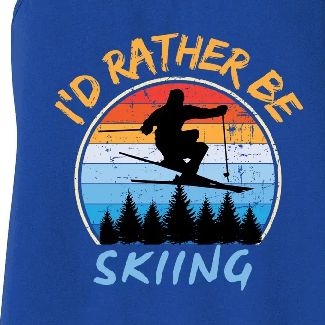 Ski Id Rather Be Skiing Cute Gift Women's Racerback Tank