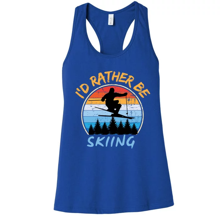 Ski Id Rather Be Skiing Cute Gift Women's Racerback Tank