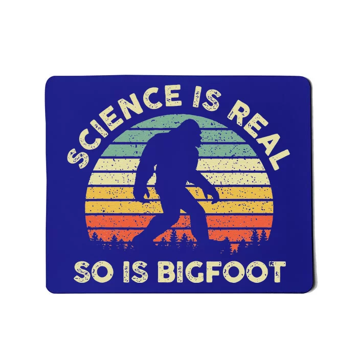 Science Is Real And So Is Bigfoot Funny Halloween UFO Alien Mousepad