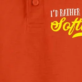 Softball I'd Rather Be Playing Softball Gift Dry Zone Grid Performance Polo